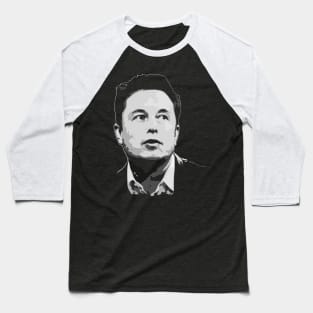 Elon Musk Black and White Baseball T-Shirt